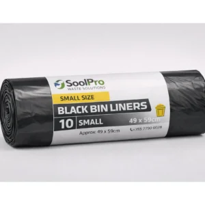 SOOLPRO Black Bin Liners-Small 49 x 59 cm (10)